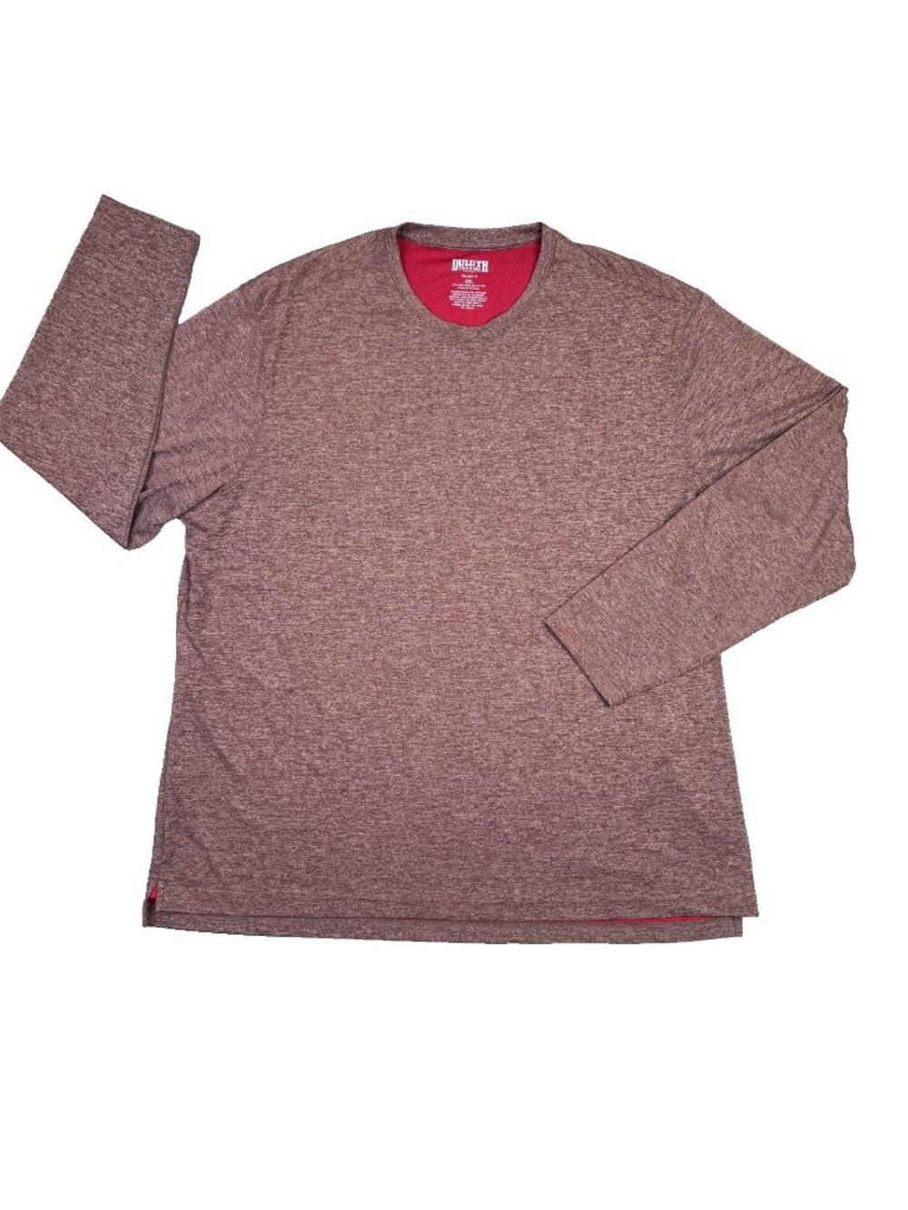 Duluth Trading Armachillo T Shirt Mens 2XL Heather Red Cooling Crew Long Sleeve